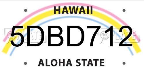 5DBD712 Hawaii License Plate