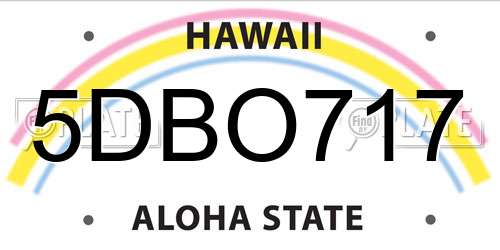 5DBO717 Hawaii License Plate