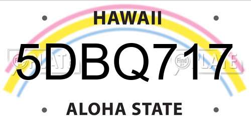 5DBQ717 Hawaii License Plate