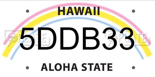 5DDB33 Hawaii License Plate