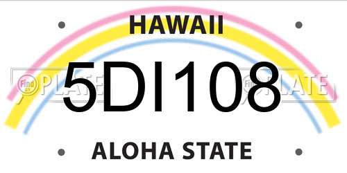 5DI108 Hawaii License Plate