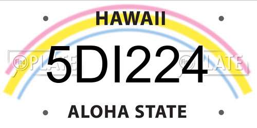 5DI224 Hawaii License Plate