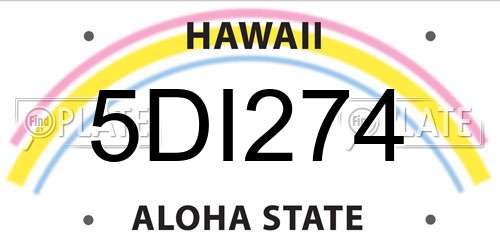 5DI274 Hawaii License Plate