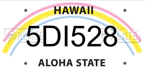 5DI528 Hawaii License Plate