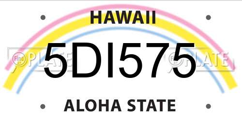 5DI575 Hawaii License Plate
