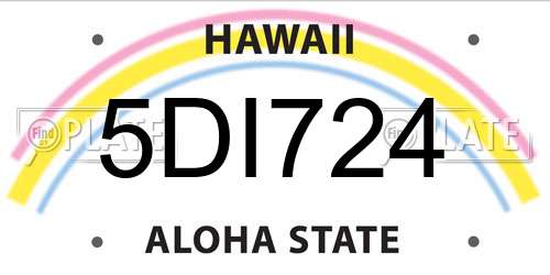 5DI724 Hawaii License Plate