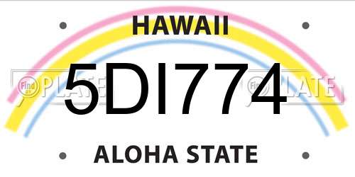 5DI774 Hawaii License Plate