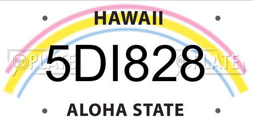 5DI828 Hawaii License Plate