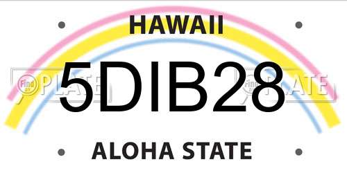 5DIB28 Hawaii License Plate