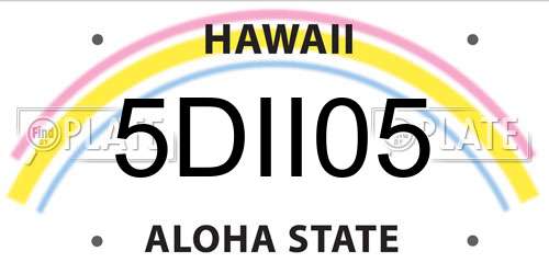 5DII05 Hawaii License Plate