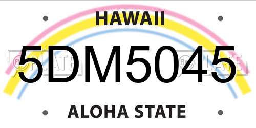 5DM5045 Hawaii License Plate