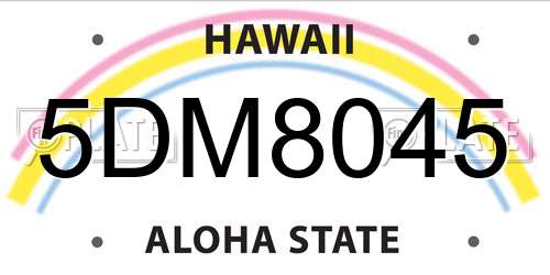 5DM8045 Hawaii License Plate