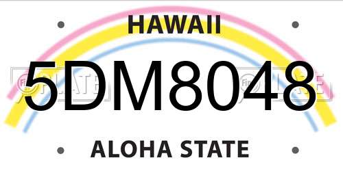 5DM8048 Hawaii License Plate