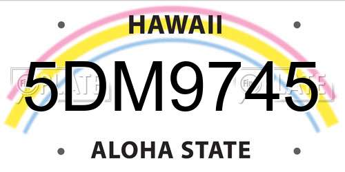 5DM9745 Hawaii License Plate
