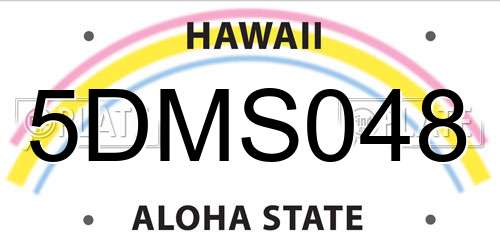 5DMS048 Hawaii License Plate