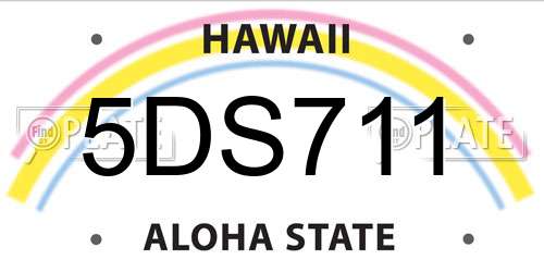 5DS711 Hawaii License Plate