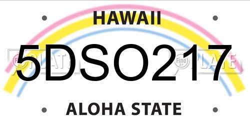 5DSO217 Hawaii License Plate