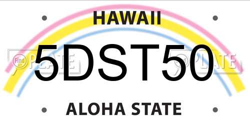5DST50 Hawaii License Plate