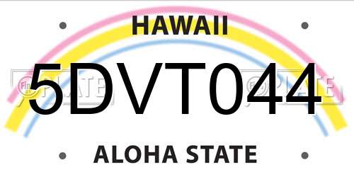 5DVT044 Hawaii License Plate
