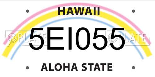5EI055 Hawaii License Plate