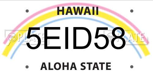 5EID58 Hawaii License Plate