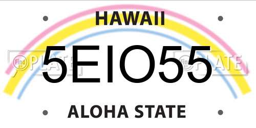 5EIO55 Hawaii License Plate
