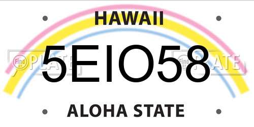 5EIO58 Hawaii License Plate