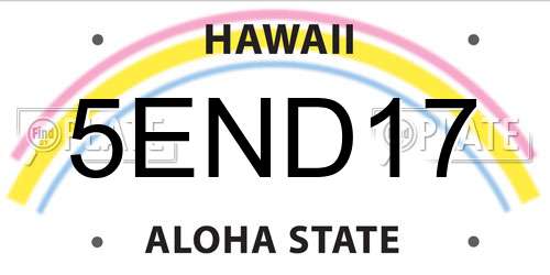 5END17 Hawaii License Plate