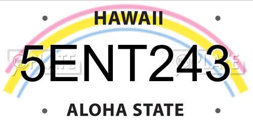 5ENT243 Hawaii License Plate