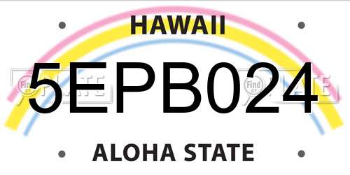 5EPB024 Hawaii License Plate