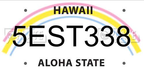 5EST338 Hawaii License Plate