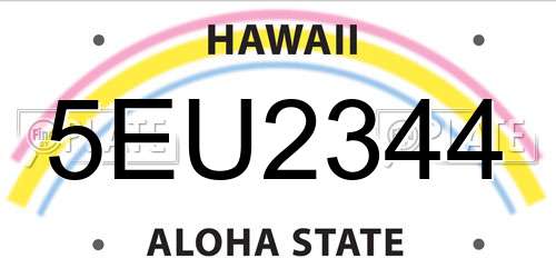 5EU2344 Hawaii License Plate