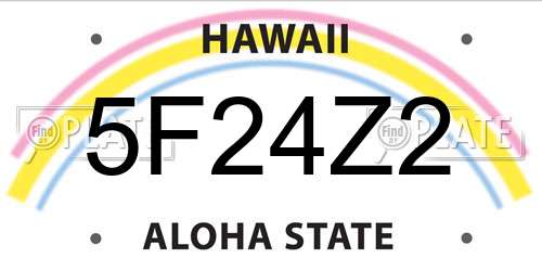 5F24Z2 Hawaii License Plate