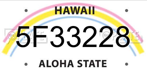 5F33228 Hawaii License Plate