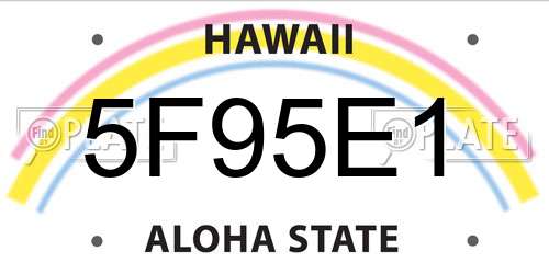 5F95E1 Hawaii License Plate