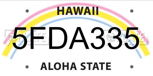 5FDA335 Hawaii License Plate