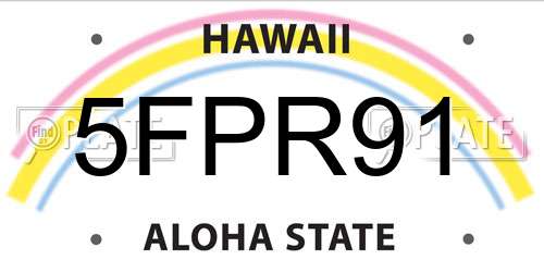 5FPR91 Hawaii License Plate