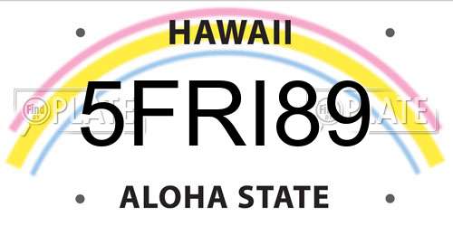 5FRI89 Hawaii License Plate