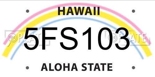 5FS103 Hawaii License Plate