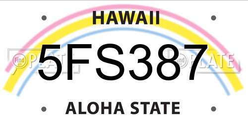 5FS387 Hawaii License Plate