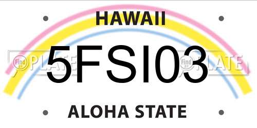 5FSI03 Hawaii License Plate