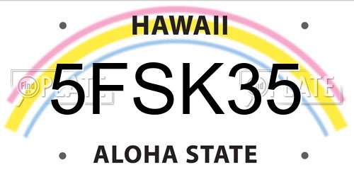5FSK35 Hawaii License Plate