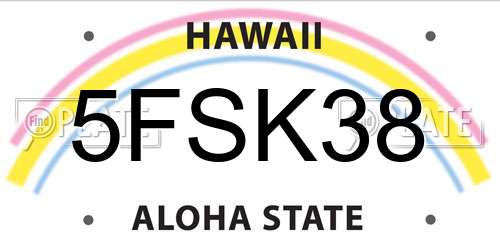 5FSK38 Hawaii License Plate