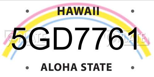 5GD7761 Hawaii License Plate