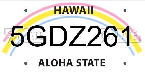 5GDZ261 Hawaii License Plate