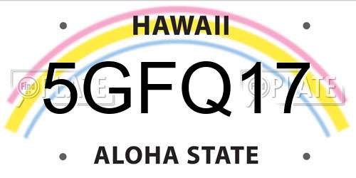 5GFQ17 Hawaii License Plate