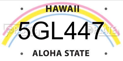 5GL447 Hawaii License Plate