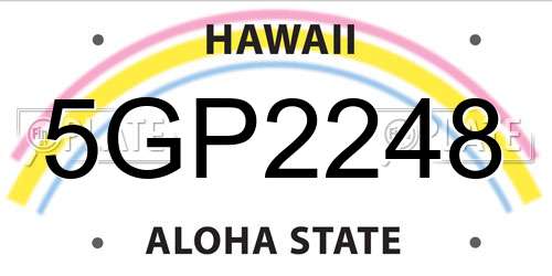 5GP2248 Hawaii License Plate