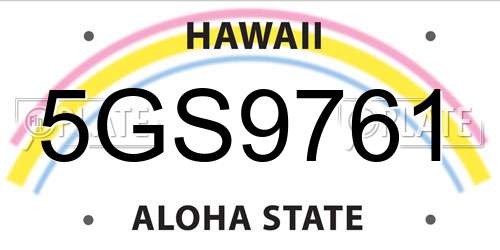 5GS9761 Hawaii License Plate