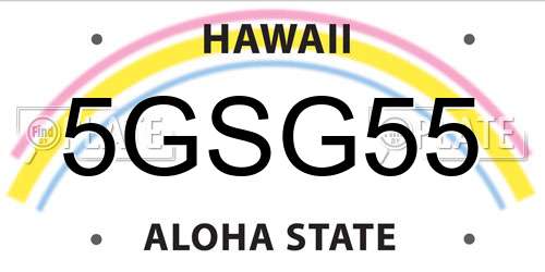 5GSG55 Hawaii License Plate
